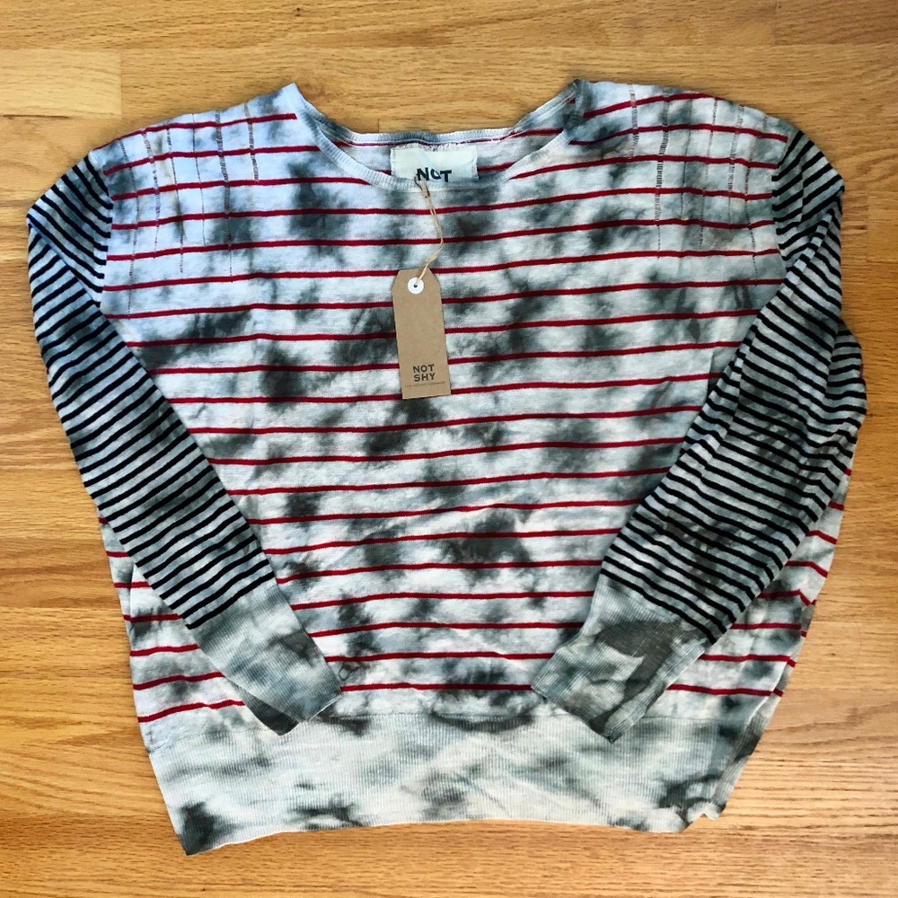 NWT! Not Shy Cashmere Striped Sweater